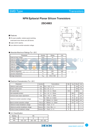 2SC4983 datasheet - NPN Epitaxial Planar Silicon Transistors