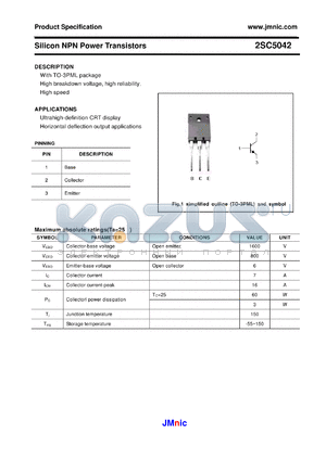 2SC5042 datasheet - Silicon NPN Power Transistors