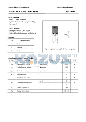 2SC5042 datasheet - Silicon NPN Power Transistors