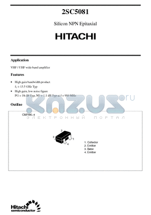 2SC5081 datasheet - Silicon NPN Epitaxial