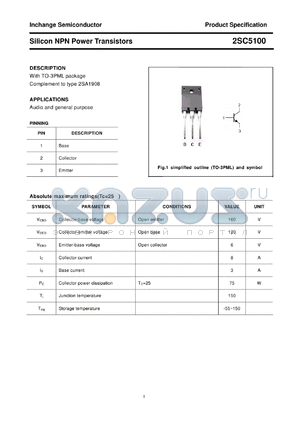 2SC5100 datasheet - Silicon NPN Power Transistors