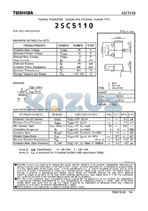 2SC5110 datasheet - NPN EPITAXIAL PLANAR TYPE (FOR VCO APPLICATION)