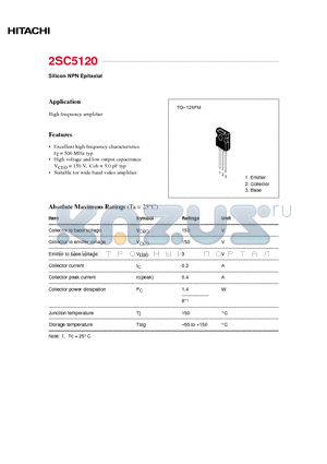 2SC5120 datasheet - High frequency amplifier