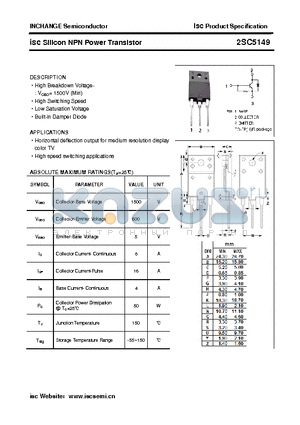 2SC5149 datasheet - isc Silicon NPN Power Transistor