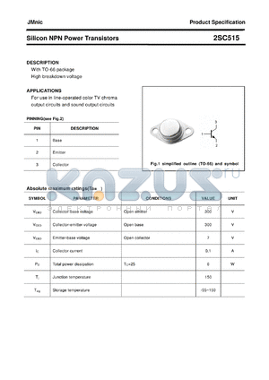 2SC515 datasheet - Silicon NPN Power Transistors