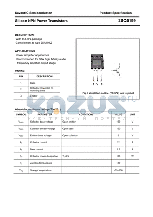 2SC5199 datasheet - Silicon NPN Power Transistors