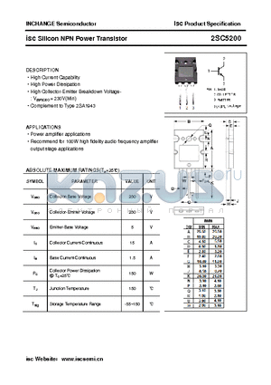 2SC5200 datasheet - isc Silicon NPN Power Transistor