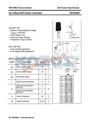 2SC5248 datasheet - isc Silicon NPN Power Transistor