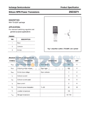 2SC5271 datasheet - Silicon NPN Power Transistors