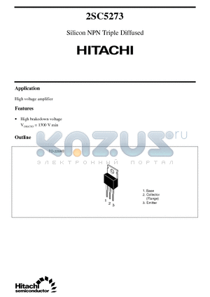 2SC5273 datasheet - Silicon NPN Triple Diffused