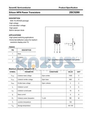 2SC5280 datasheet - Silicon NPN Power Transistors