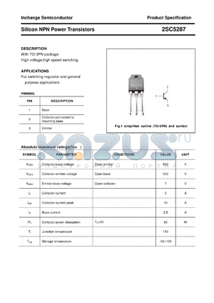 2SC5287 datasheet - Silicon NPN Power Transistors