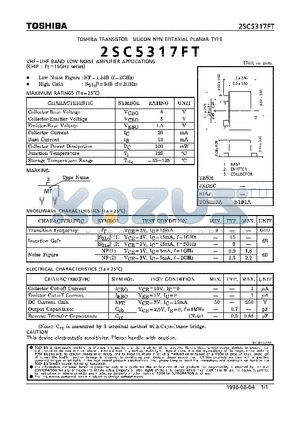 2SC5317FT datasheet - NPN EPITAXIAL PLANAR TYPE (VHF~UHF BAND LOW NOISE AMPLIFIER APPLICATIONS)