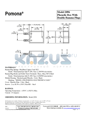 2096 datasheet - Phenolic Box With Double Banana Plugs