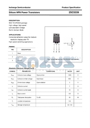 2SC5339 datasheet - Silicon NPN Power Transistors