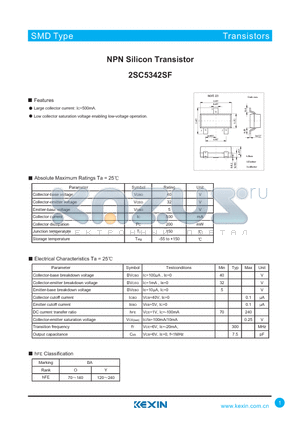 2SC5342SF datasheet - NPN Silicon Transistor