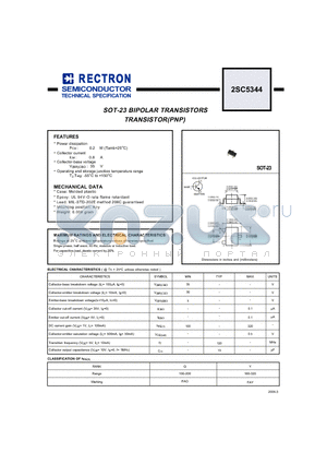 2SC5344 datasheet - SOT-23 BIPOLAR TRANSISTORS TRANSISTOR(PNP)