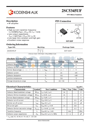 2SC5345UF datasheet - RF amplifier