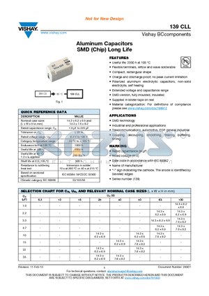 139CLL datasheet - Aluminum Capacitors SMD (Chip) Long Life