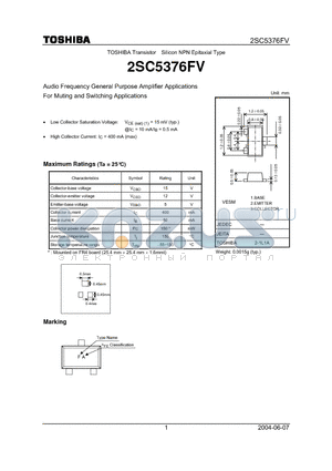 2SC5376FV datasheet - Audio Frequency General Purpose Amplifier Applications