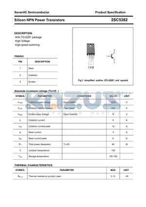 2SC5382 datasheet - Silicon NPN Power Transistors