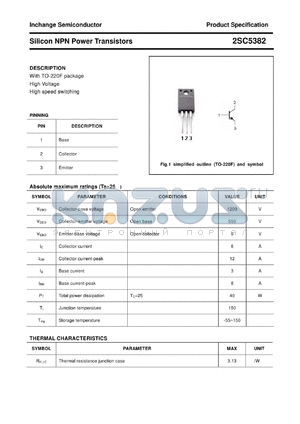 2SC5382 datasheet - Silicon NPN Power Transistors