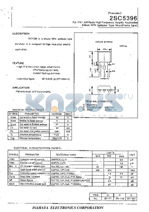 2SC5396 datasheet - SILICON NPN EPITAXIAL TYPE TRANSISTOR