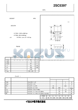 2SC5397 datasheet - Silicon NPN epitaxial planar type