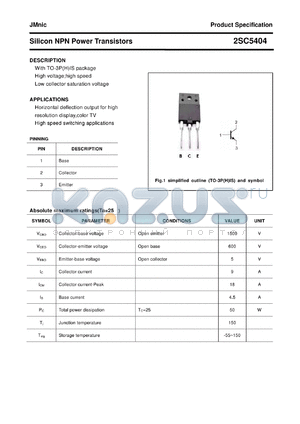 2SC5404 datasheet - Silicon NPN Power Transistors