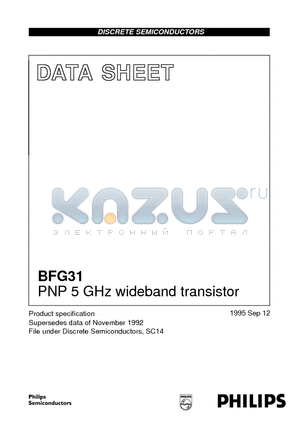 BFG31 datasheet - PNP 5 GHz wideband transistor