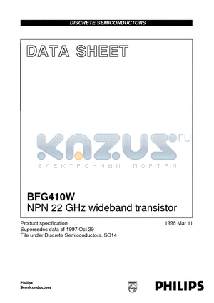 BFG410 datasheet - NPN 22 GHz wideband transistor