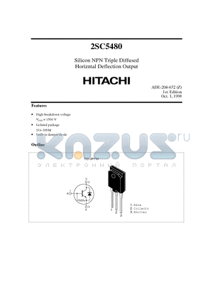 2SC5480 datasheet - Silicon NPN Triple Diffused Horizntal Deflection Output