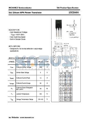 2SC5480 datasheet - isc Silicon NPN Power Transistor