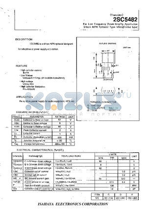 2SC5482 datasheet - FOR LOW FREQUENCY POWER AMPLIFY APPRICATION SILICON NPN EPITAXIAL TYPE MICRO