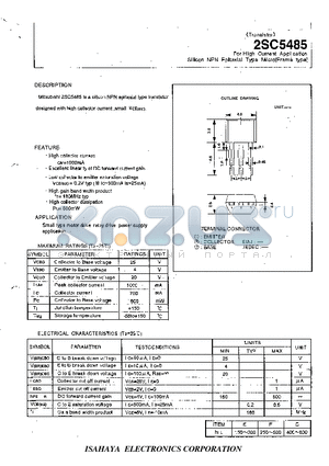 2SC5485 datasheet - FOR HIGH CURRENT APPLICATION SILICON NPN EPITAXIAL TYPE MICRO
