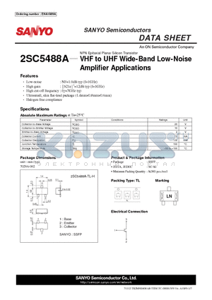 2SC5488A datasheet - VHF to UHF Wide-Band Low-Noise Amplifier Applications