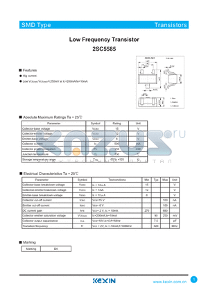 2SC5585 datasheet - Low Frequency Transistor