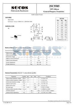 2SC5585 datasheet - NPN Silicon General Purpose Transistor