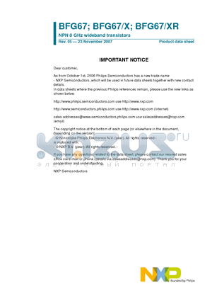 BFG67/X datasheet - NPN 8 GHz wideband transistors