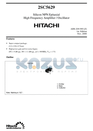 2SC5629 datasheet - Silicon NPN Epitaxial High Frequency Amplifier / Oscillator