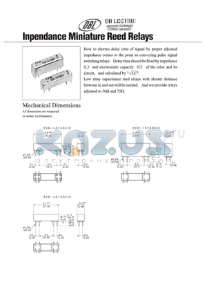 20D-1A25N15 datasheet - INPENDANCE MINIATURE REED RELAYS