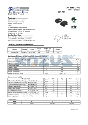 2SC5658-R datasheet - NPN Transistor Small Signal Product