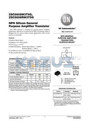 2SC5658M3T5G datasheet - NPN Silicon General Purpose Amplifier Transistor