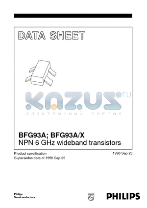 BFG93A datasheet - NPN 6 GHz wideband transistors