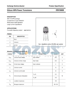 2SC5669 datasheet - Silicon NPN Power Transistors