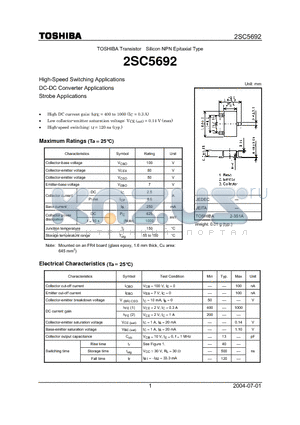 2SC5692 datasheet - High-Speed Switching Applications