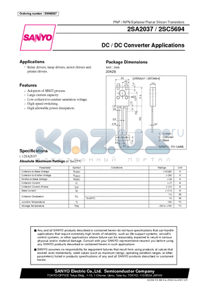 2SC5694 datasheet - DC / DC Converter Applications
