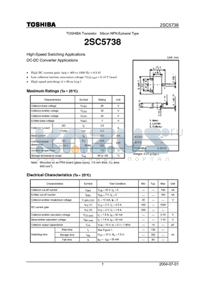 2SC5738_04 datasheet - High-Speed Switching Applications