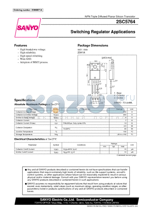 2SC5764 datasheet - Switching Regulator Applications