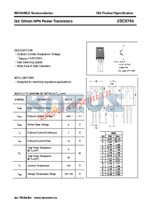 2SC5764 datasheet - isc Silicon NPN Power Transistors